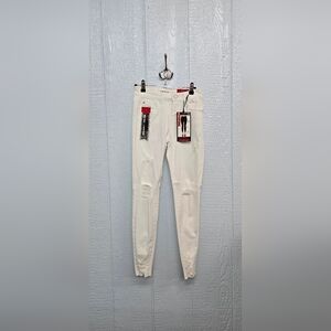 Enjean Size 3 White Distressed Skinny Jeans